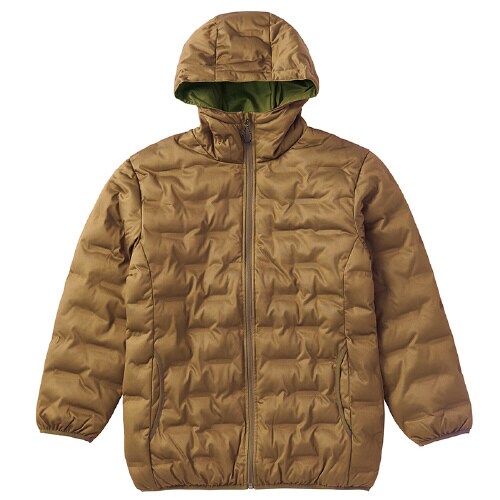 圧着ニット中綿パーカ ブラウン 3L