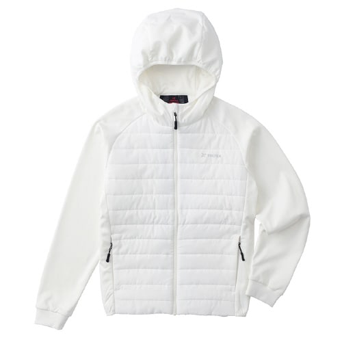 中綿ニットコンビパーカ オフホワイト L