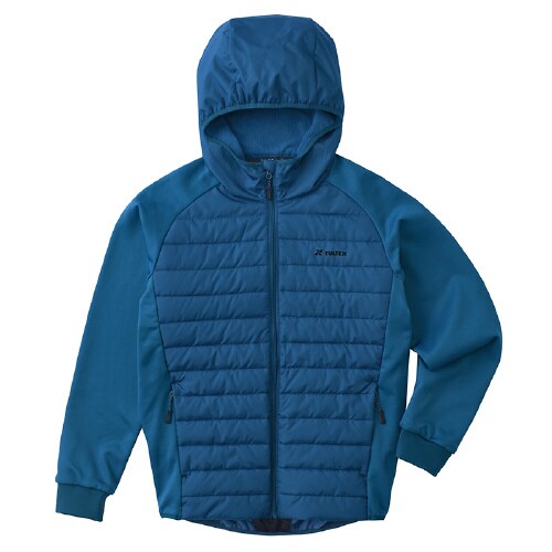 中綿ニットコンビパーカ ブルー 3L