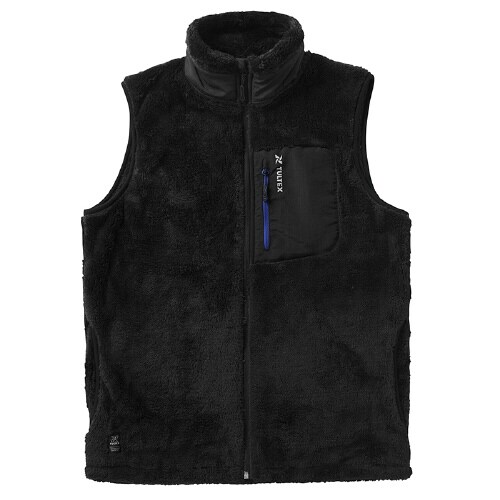 防風ボアフリースベスト ブラック L