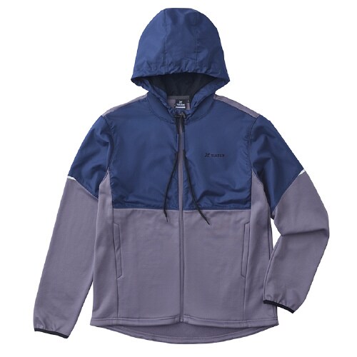 軽量防寒ニットコンビパーカ パープル LL