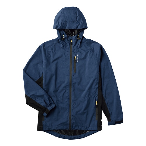 ストレッチレインジャケット 杢ブルー M