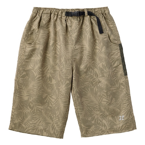 水陸両用ショートパンツ ベージュ(葉柄) 3L