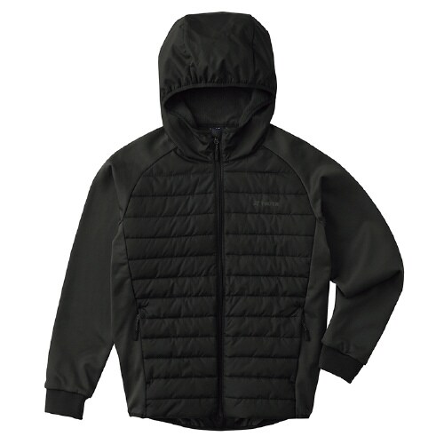 中綿ニットコンビパーカ ブラック M