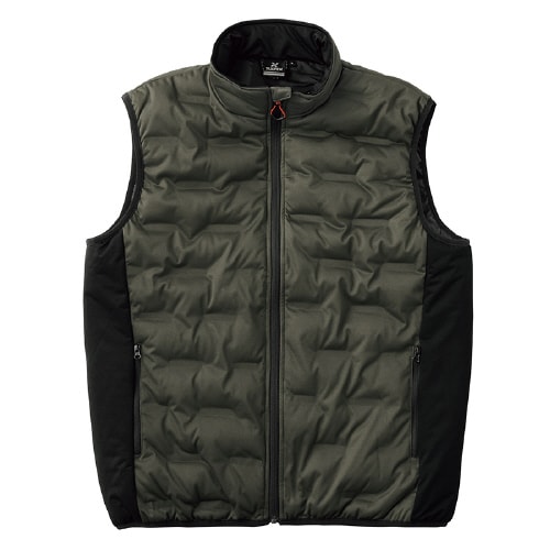 圧着ニット中綿ベスト チャコール L