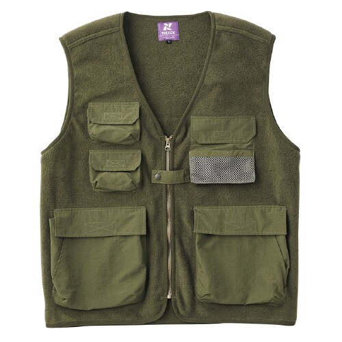 フリースユーティリティーベスト カーキ L