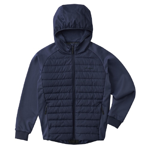 中綿ニットコンビパーカ ネイビー L