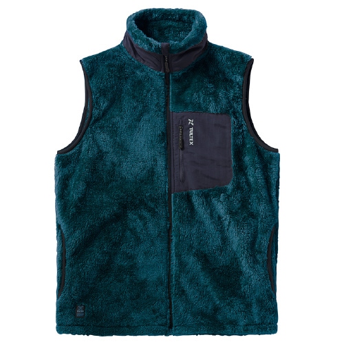 防風ボアフリースベスト グリーン 3L