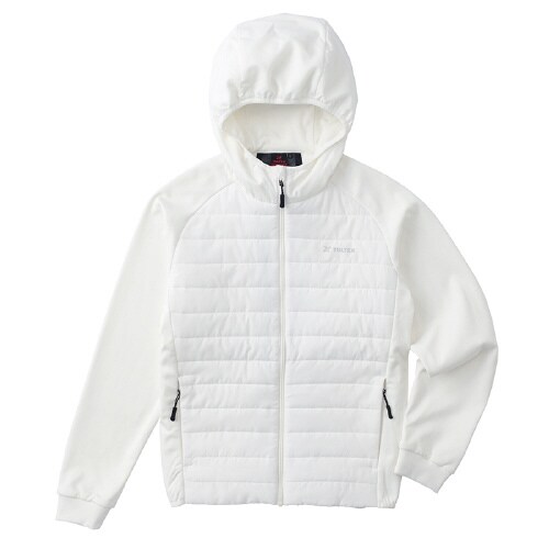 中綿ニットコンビパーカ オフホワイト 3L