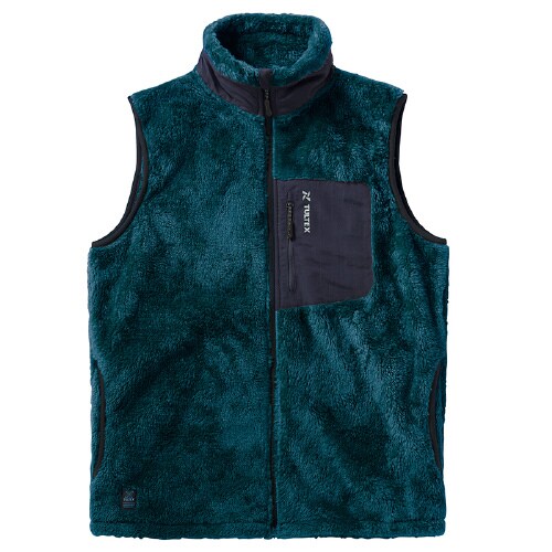 防風ボアフリースベスト グリーン M