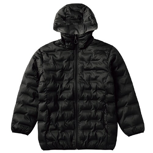 圧着ニット中綿パーカ ブラック 3L