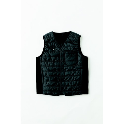 Vネックヒーターベスト チャコール L