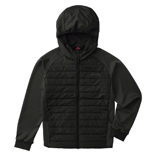 中綿ニットコンビパーカ ブラック 3L