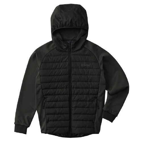 中綿ニットコンビパーカ ブラック L