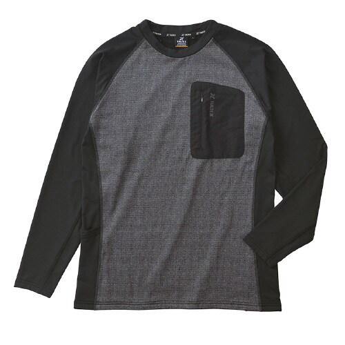 裏グリッドフリースクルーネック グレー L