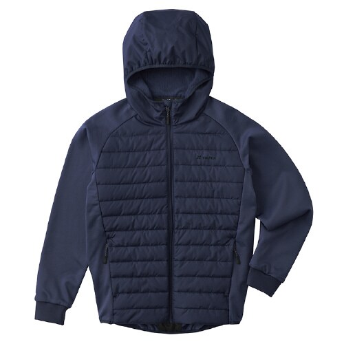 中綿ニットコンビパーカ ネイビー LL