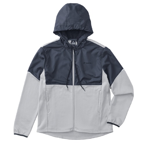 軽量防寒ニットコンビパーカ グレー LL