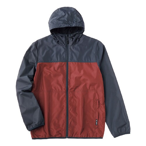 軽量コンパクトパーカ ネイビー×レッド M