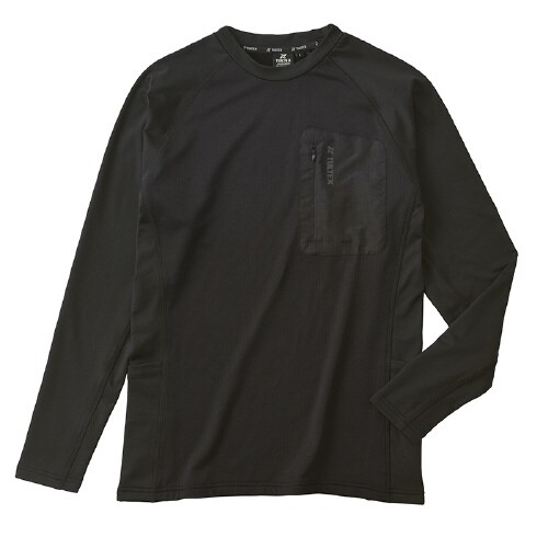 裏グリッドフリースクルーネック ブラック M