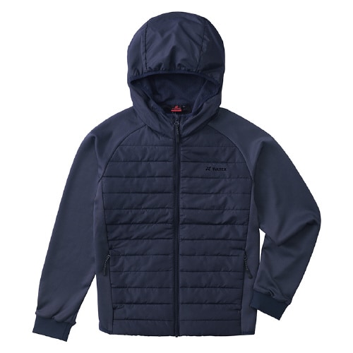 中綿ニットコンビパーカ ネイビー LL