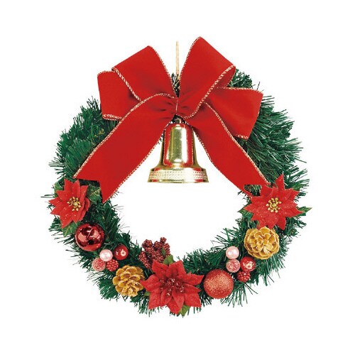 30cmポインセチアリース(レッド)