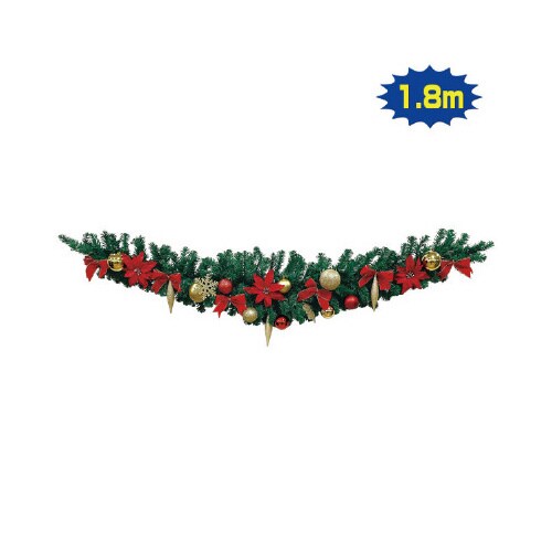 180cmスワッグガーランド(レッド/ゴールド)