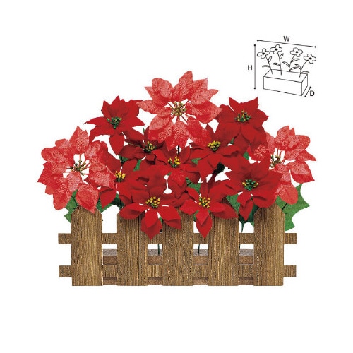 ポインセチア垣根アレンジ