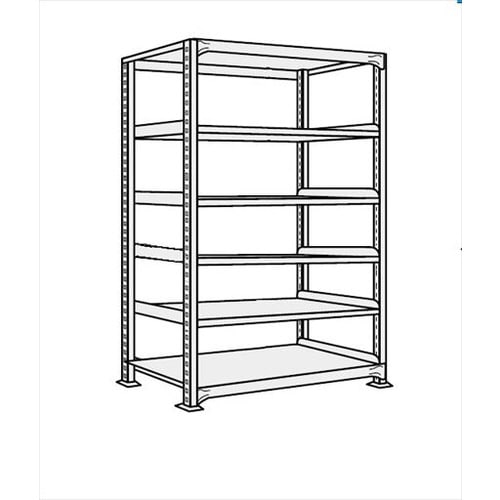 中軽量棚NEW型単体(200kg/段・6段)