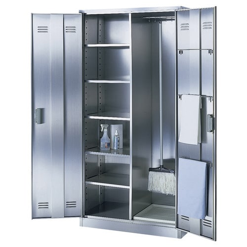 ステンレス掃除用具入れ