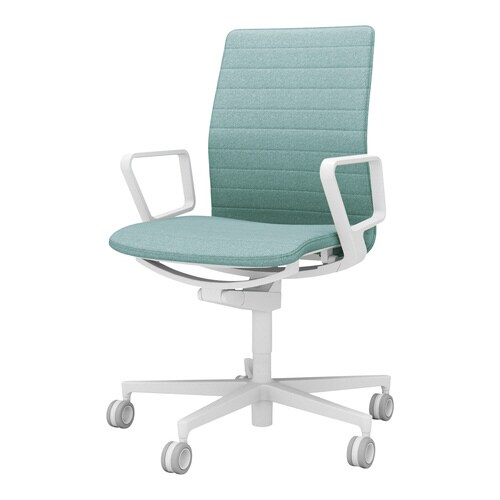 チェア ファブレ ホワイト脚 ストライプ 肘付