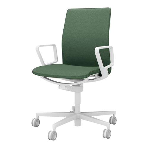 チェア ファブレ ホワイト脚 プレーン 肘付