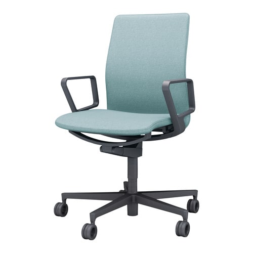 チェア ファブレ ブラック脚 プレーン 肘付