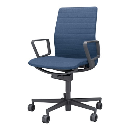 チェア ファブレ ブラック脚 ストライプ 肘付