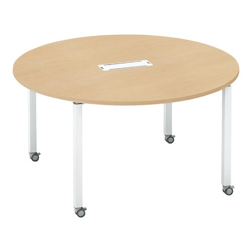 テーブル ワークフィット円形 配線付キャスター脚