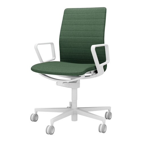 チェア ファブレ ホワイト脚 ストライプ 肘付