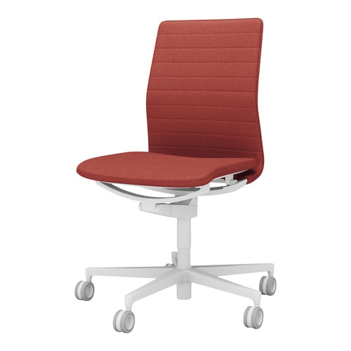 チェア ファブレ ホワイト脚 ストライプ 肘無