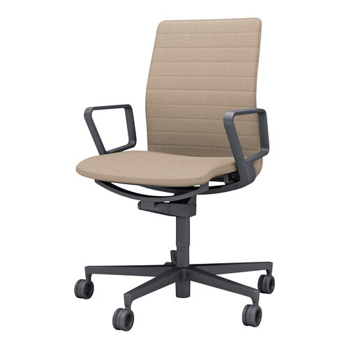 チェア ファブレ ブラック脚 ストライプ 肘付