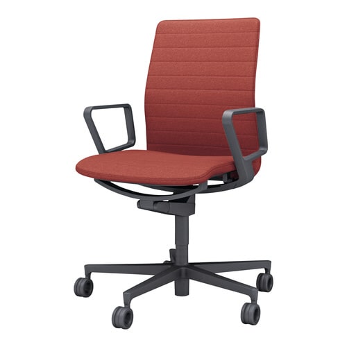 チェア ファブレ ブラック脚 ストライプ 肘付