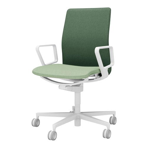 チェア ファブレ ホワイト脚 プレーン 肘付