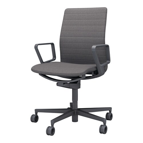 チェア ファブレ ブラック脚 ストライプ 肘付