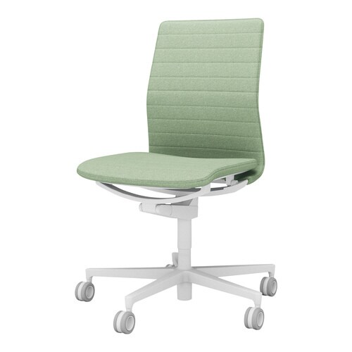 チェア ファブレ ホワイト脚 ストライプ 肘無