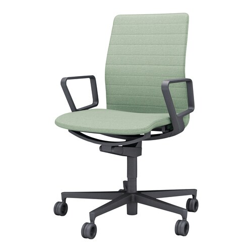 チェア ファブレ ブラック脚 ストライプ 肘付