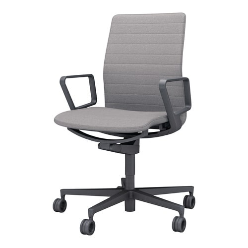 チェア ファブレ ブラック脚 ストライプ 肘付