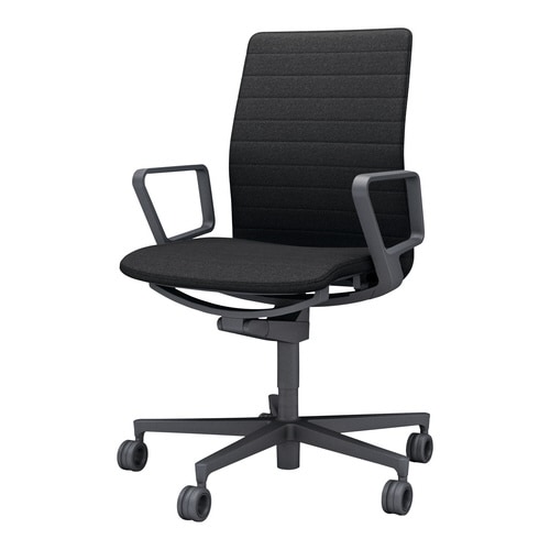 チェア ファブレ ブラック脚 ストライプ 肘付