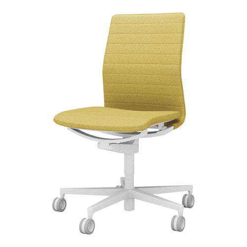 チェア ファブレ ホワイト脚 ストライプ 肘無