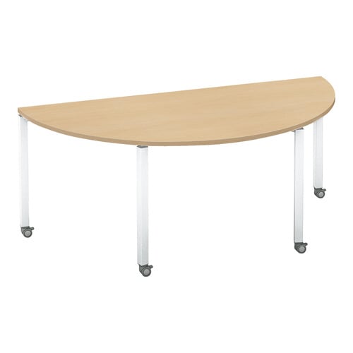 テーブル ワークフィット 半円形 キャスター脚