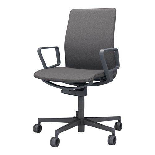 チェア ファブレ ブラック脚 プレーン 肘付