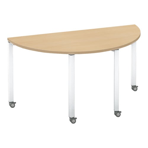 テーブル ワークフィット 半円形 キャスター脚