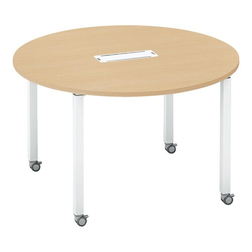 テーブル ワークフィット円形 配線付キャスター脚