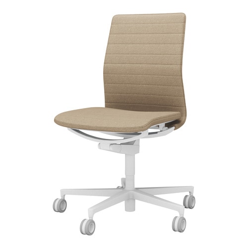 チェア ファブレ ホワイト脚 ストライプ 肘無